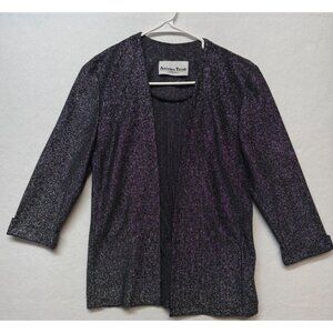 Vintage Another Thyme Open-Front Black & Silver Cardigan Jacket